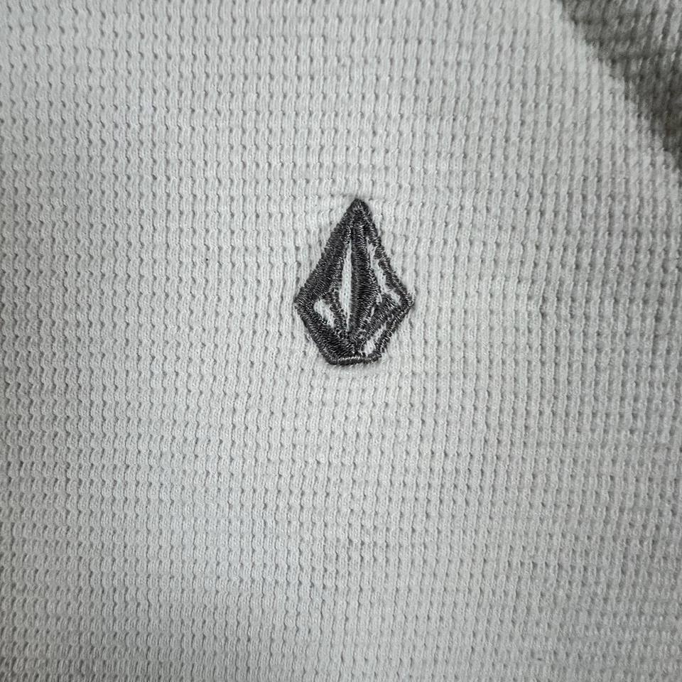 Volcom A5338P1 Slammed Thermal Shirt Men’s M Long Sleeve Waffle Knit White READ - Image 3 of 4