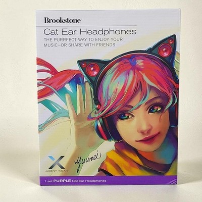 AXENT WEAR Cat Ear Headphones Gaming Microphone Purple Rare color NEW Unopened