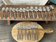 VTG Rogers Co. Stainless Flatware MCM made in Korea, Beaded Elegance, 20 PCS