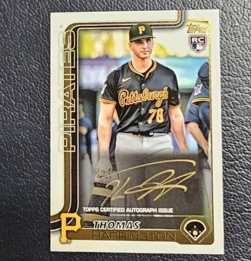 Thomas Harrington RC 2025 Topps Update REAL ONE GOLDEN MIRROR GOLD INK AUTO
