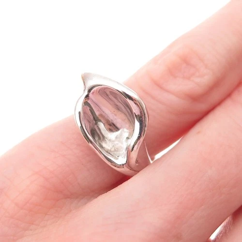 TIFFANY & CO Elsa Peretti 925 Sterling Vintage Modernist Calla Lily Ring Size 4