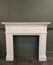 A Beautiful  Ornate detailed White  Mantle Fireplace Mantlepiece Surround