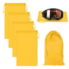 4-Pack Ski Goggle Bag, 9.8" x 5.9" Microfiber Bag for Snow Goggles Yellow 