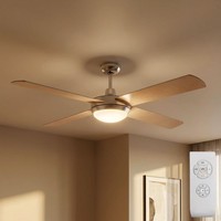 Deckenventilator Ventilator Deckenleuchte Fernbedienung Holz Vor-RüCklauf 2X E27