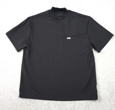Figs Dawson Relaxed Mock Neck Scrub Top Mens Small Black FORMx Stretch Medical