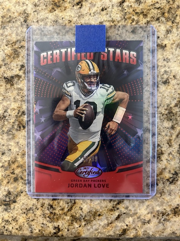 2025 Panini Certified - Certified Stars Jordan Love #CST-JLE Mirror Red /99
