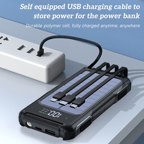 2023 Super 10000mAh 4 Output Portable Charger Solar Power Bank for Cell Phone - Picture 5 of 20