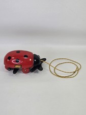 Vintage BRIO Wooden Ladybug Pull Toy Red From Sweden Walking Mechanism