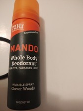 Mando Whole Body Deodorant Clover Woods Spray 1.0 Fl Oz Each Aluminum Free.