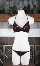 Vintage Fredericks Of Hollywood Sequin Halter Bikini Swimsuit. S-M