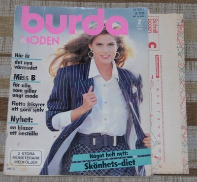''Burda Moden''  2 February, 1988 Sewing Magazine with Patterns Swedish Edition