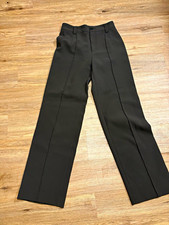 Zara Women s Dark Green Solid Pleated Front Button Closure Dress Pants Size S