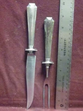 2pc Durgin Fairfax   CARVING set KNIFE 10" FORK 9" NO MONOGRAM