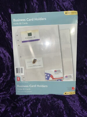 Day-Timer  Business Card Holders Hold 80 Cards Looseleaf Planners, 8 1/2 x 11 