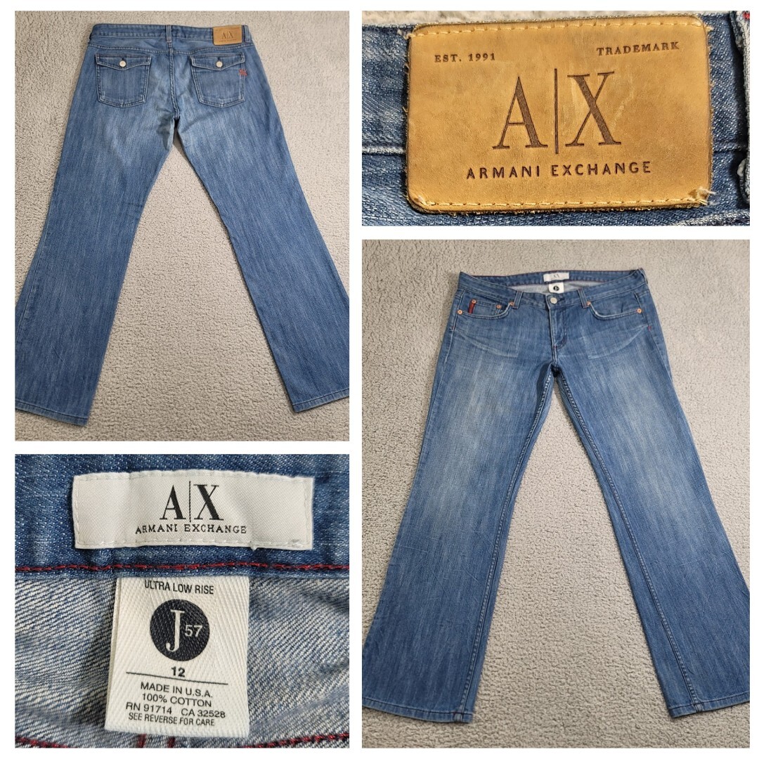 Armani Exchange Jeans Womens 12 Blue J57 Ultra Low Rise