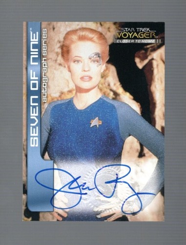 1999 SKYBOX STAR TREK VOYAGER CLOSER TO HOME JERI RYAN #A7 AUTOGRAPH SEVEN NINE - Picture 1 of 2