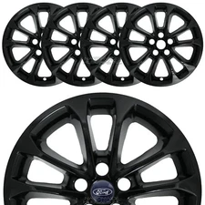 4 fits Ford Fusion SE 2019 2020 Black 17" Wheel Skins Hub Caps Alloy Rim Covers