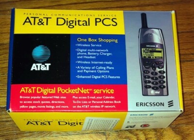 AT&T Digital PCS  PocketNet Service Mobile Phone Original Box Ericsson Vintage