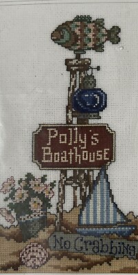 Ursula Michael Pollys Boathouse Counted Cross Stitch Kit Seashore Fishing Dinghy