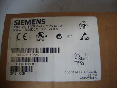 Siemens Frequency Inverter 6SE3211-4DA40 Micromaster Vector BNIB