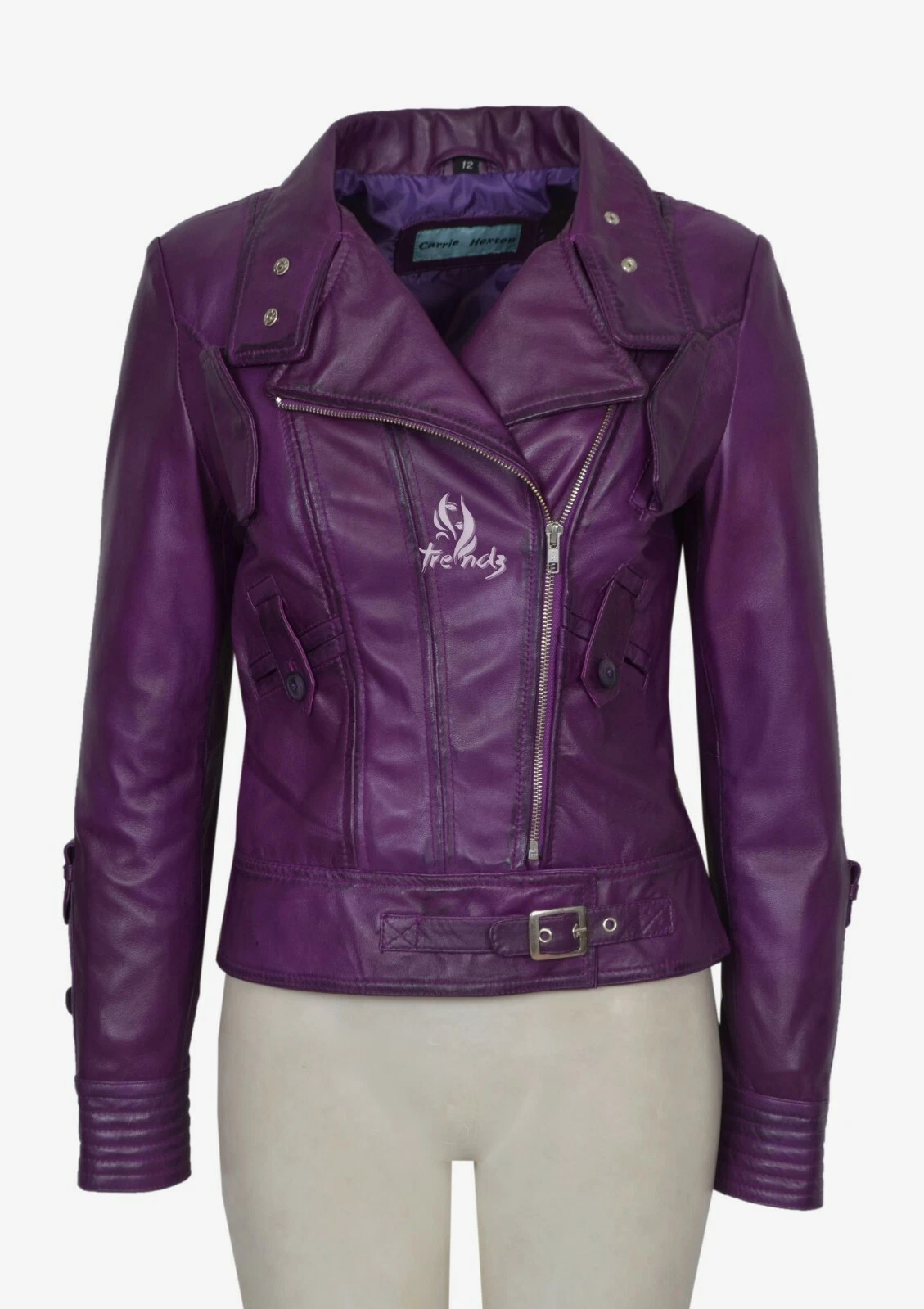 TARA Ladies Soft Leather Jacket 100% Real Leather Biker's Designer Jacket