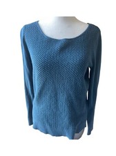 Women s Size Small Teal Blue Knit Pullover By Ann Taylor
