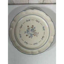 Cordella Collection Bluet Round Scalloped Serving Platter Blue Floral Japan