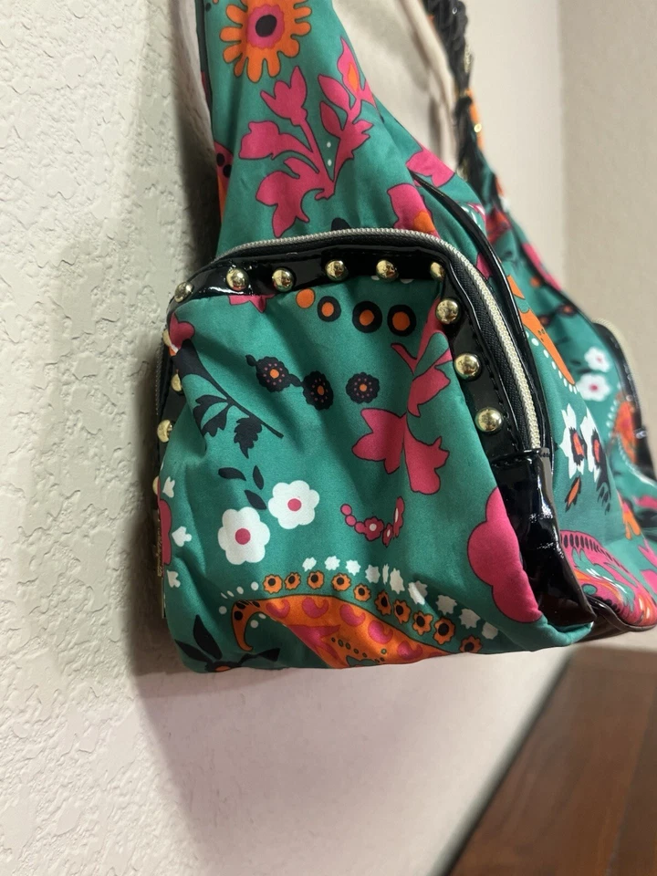 Bolso de Hombro Betseyville Multicolor Paisley Floral Multicolor Multi Compartimento Correa Trenzada Foto 4 de 4