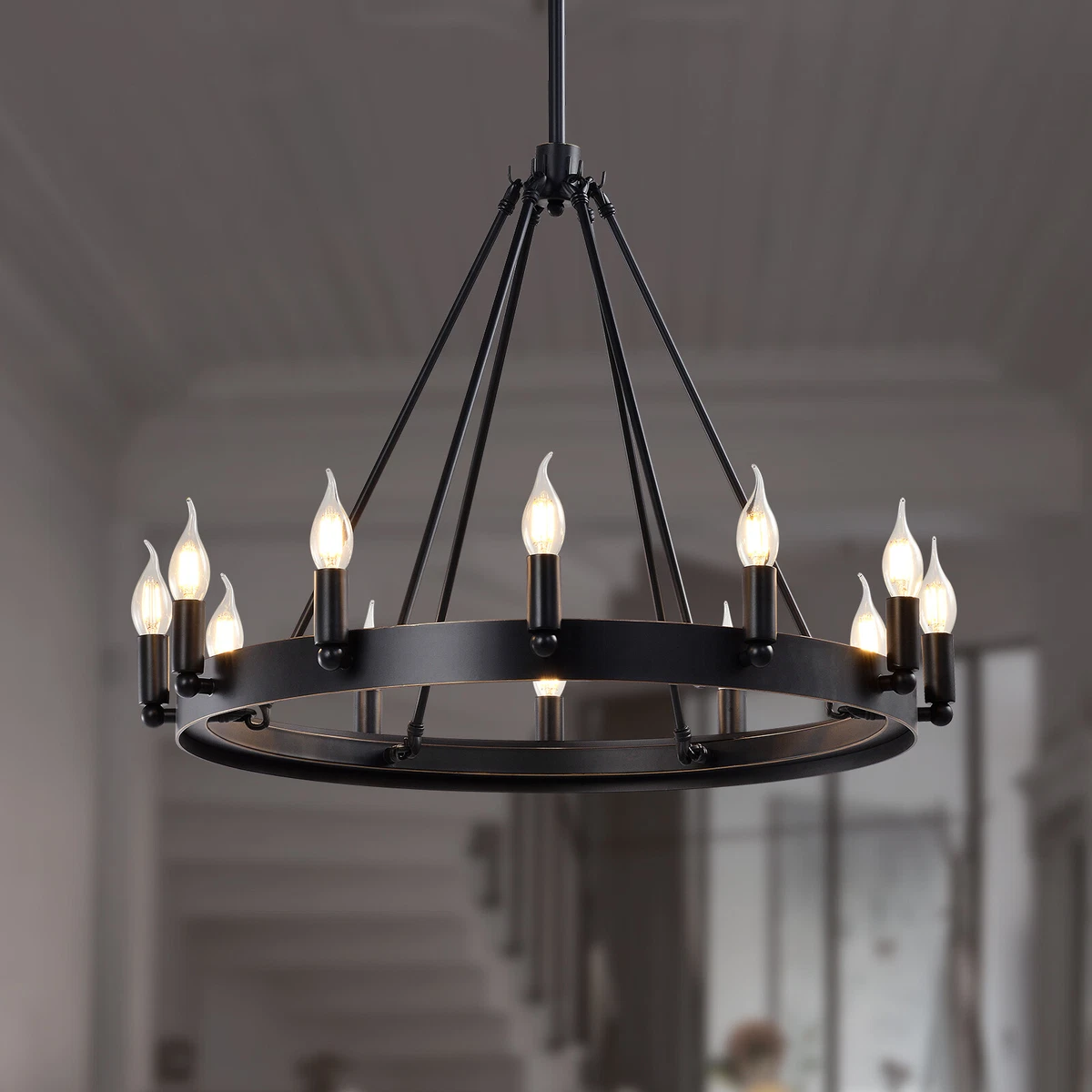 Round farmhouse clearance chandelier