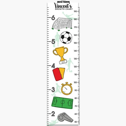 Personalised Boys Height Chart:Football, Space, Dinosaur, Giraffe, Construction - Picture 5 of 11