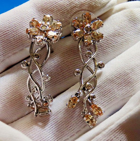 Ohrringe Und Halskette Aus Sterlingsilber Stern Mit Zirkonia Neu-image