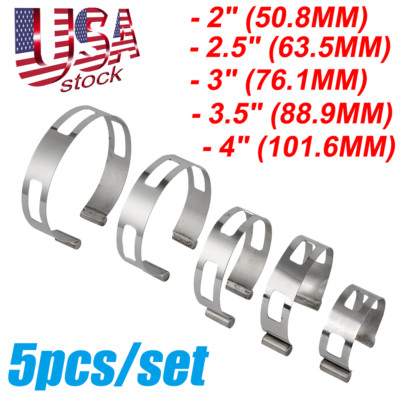 5X Exhaust Intake Pipe Tacking Bands for welding/fabrication 2'' 2.5''  3'' 3.5'' 4''