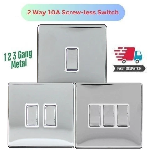 Single or Double Light Switch 1 or 2 Gang 2 Way Wall On/Off Switch - Picture 1 of 16