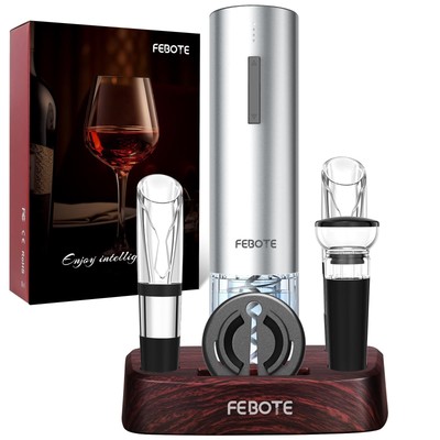 Electric Wine Opener Set, Rechargable Automatic Wine Bottle Corkscrew Opener ...