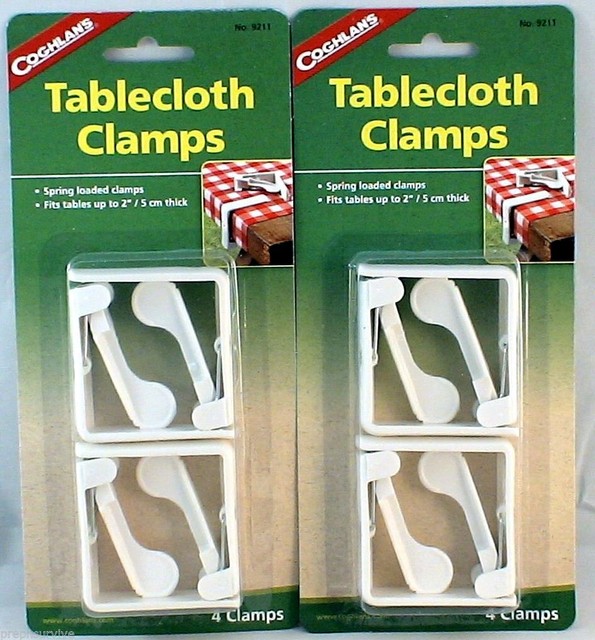 8 PK SPRING LOADED TABLECLOTH CLAMPS FITS TABLES UP TO 2" THICK DURABLE PLASTIC eBay