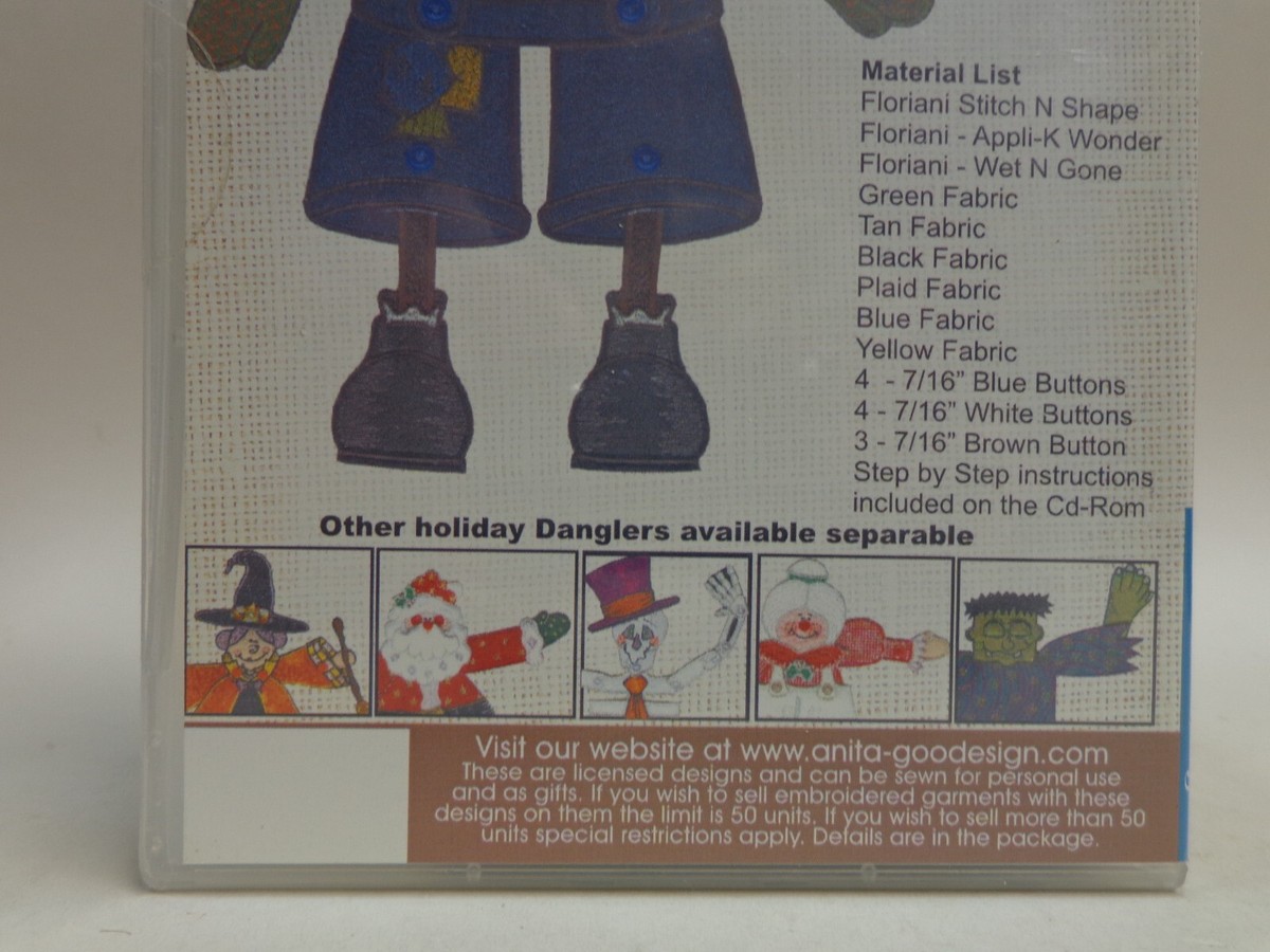 Anita Goodesign Embroidery Design Home Decor Scarecrow Dangler | eBay