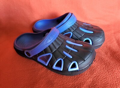 Black Blue Rubber Clogs Slides Size 41 / M / 20.5cm long NEW
