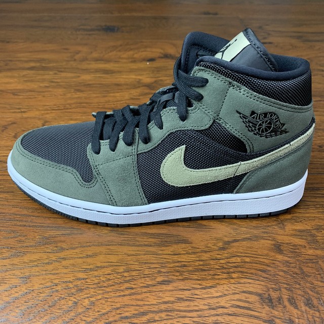 Nike Air Jordan 1 Mid Military Olive Sequoia Black Womenâs Size 9.5 BQ6472-030 | eBay