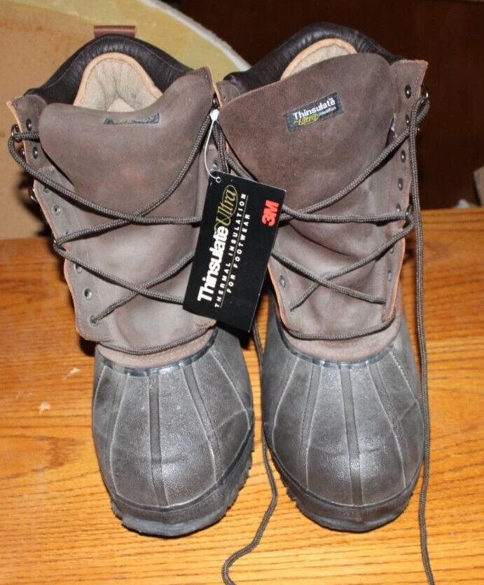 CABELAS BOOTS 14012 WATERPROOF THINSULATE BOOTS MENS 10 D BROWN FREE SHIPPING