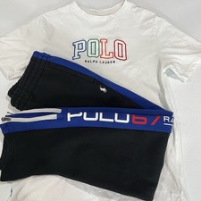 Polo Ralph Lauren T Shirt  Sweatpants, Blue Black Youth Large 14-16 