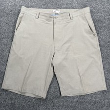 Peter Millar Shorts Men 36 Grey Beige Classic Fit Performance Golf Stretch