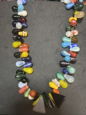 Antique Czech Mali Wedding Bead NECKLACE BOHEMIAN Large Trade Bead Kenya G2