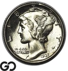 1937 Mercury Dime Full Split Bands, Solid Gem BU++ FSB