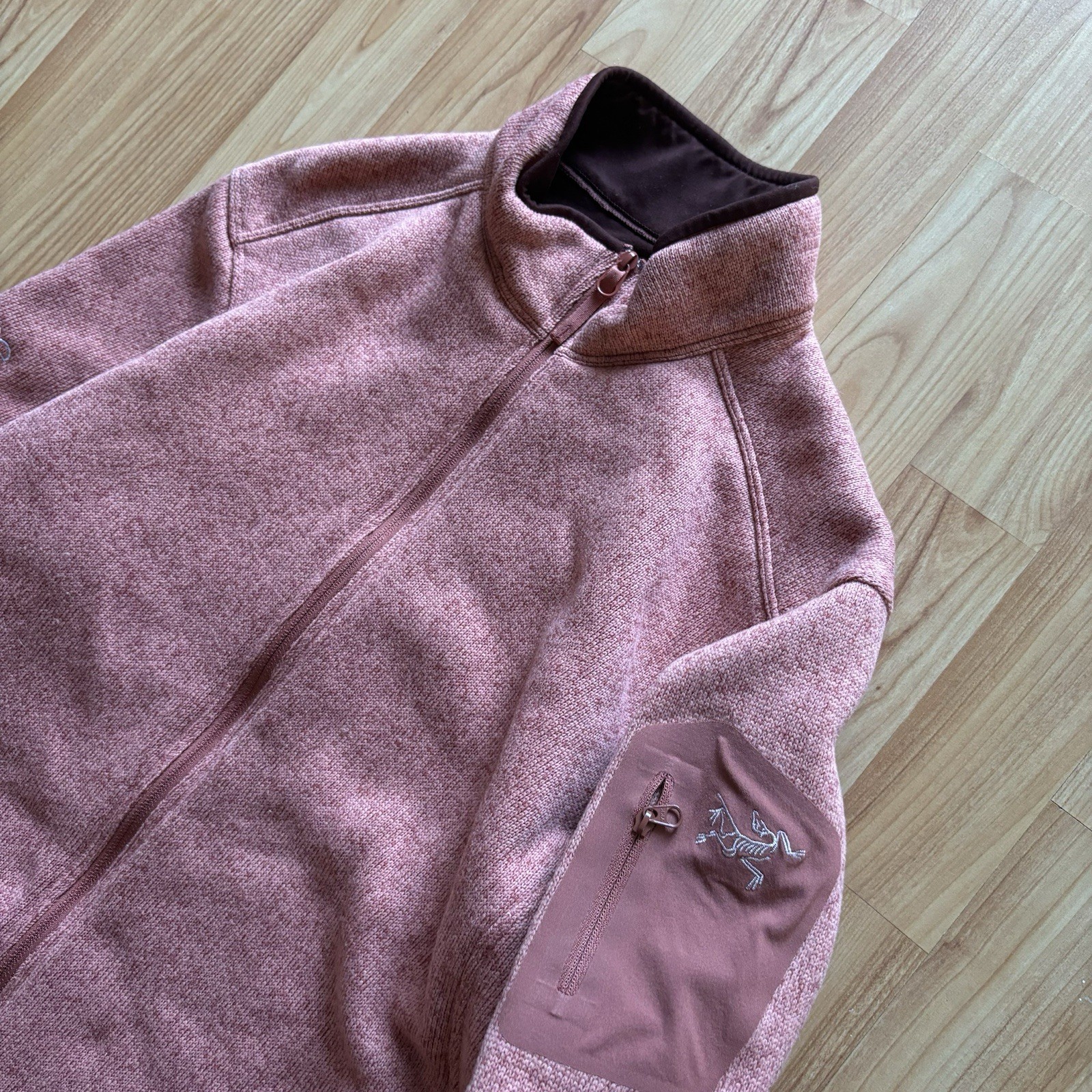 ARC'TERYX Cardigan Essential Arc’teryx Heather Peach Covert full zip pile taglia donna L