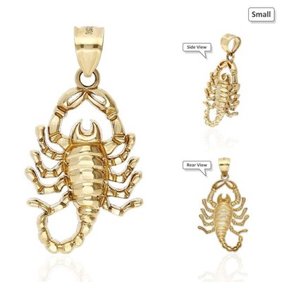 10K massiver Gelbgold Diamantschliff Skorpion Anhänger