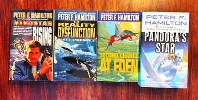 Lot 4 Peter Hamilton Sci-fi Novels, Reality Dysfunction, 2nd Chance at Eden.. PB