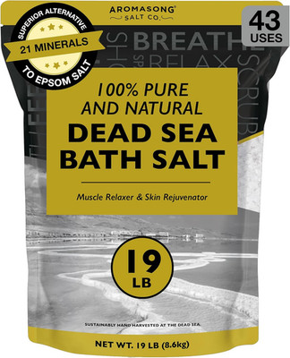 Aromasong Dead Sea Salt - Spa Bath Salt - 19 Lbs Fine Grain Bulk - 100% Pure - B