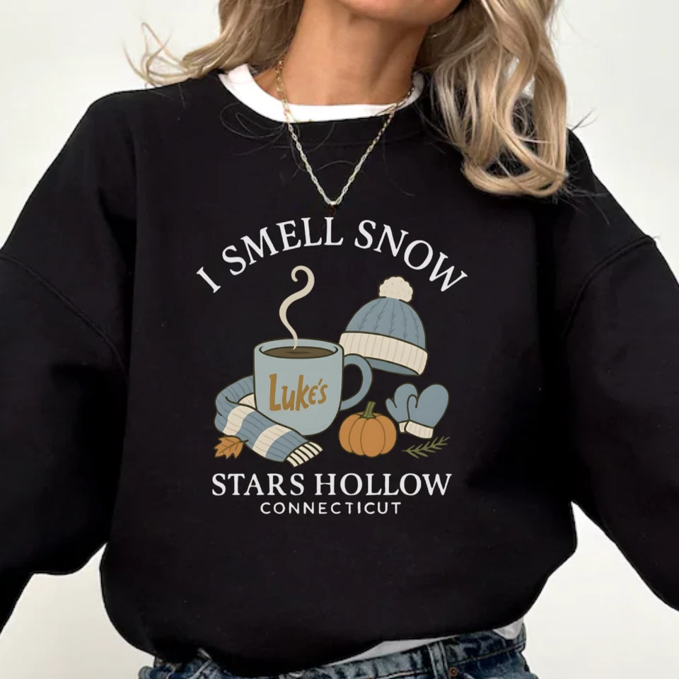 I Smell Snow Shirt, Gilmore Girls Christmas Sweatshirt, Cozy Winter Holiday Tee - Image 2 of 4