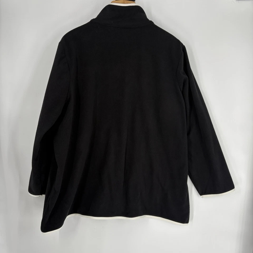 Susan Graver Weekend Womens Fleece Jacket Size 3X Black Lightweight Stretch - Image 2 of 4