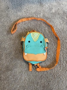 Skip Hop toddler Dragon backpack Bag safety harness & leash Turquoise and Orange